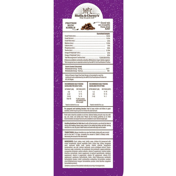 Stella & Chewy's - Raw Coated Kibble Cage-Free Duck Recipe (Dry Cat Food)