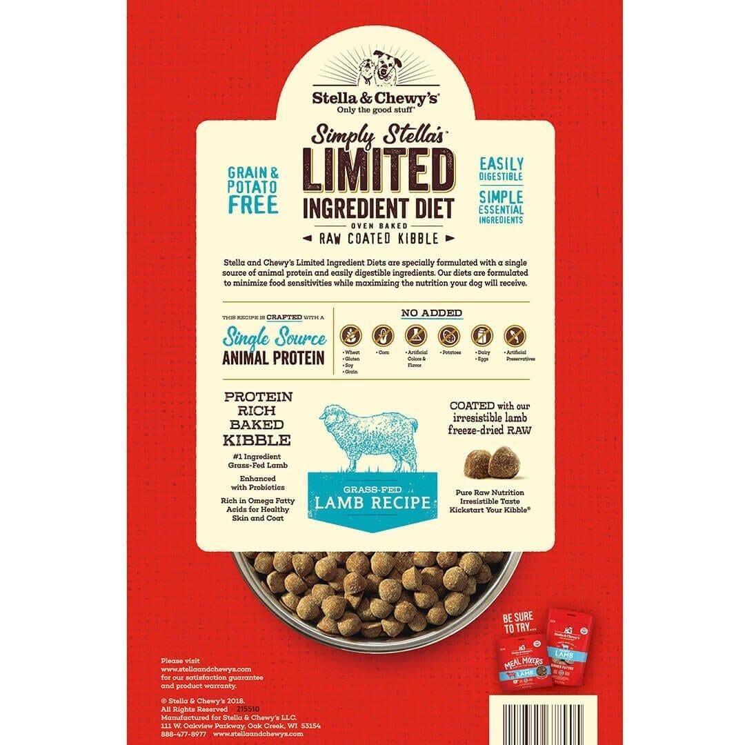 Stella & Chewy's - Simply Stella's Limited Ingredient Cage Free Lamb Raw Coated Kibble (Dry Dog Food)