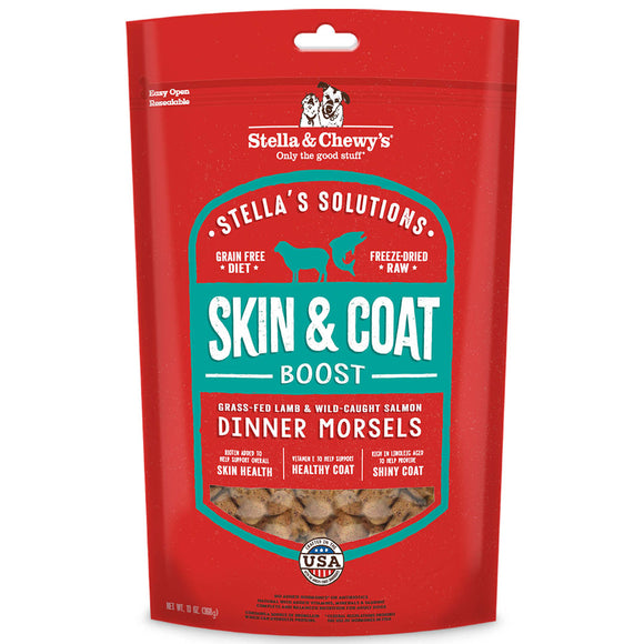 Stella & Chewy's -  Stella's Solutions Skin & Coat Boost Freeze-Dried Raw Grass-Fed Lamb & Wild-Caught Salmon Dinner Morsels (Adult Dogs)