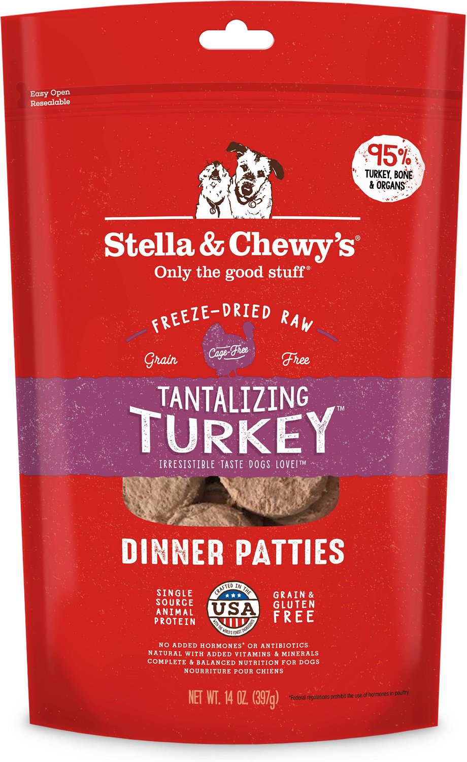 Stella & Chewy's - Tantalizing Turkey Dinner Patties Freeze-Dried Raw Dog Food - ARMOR THE POOCH