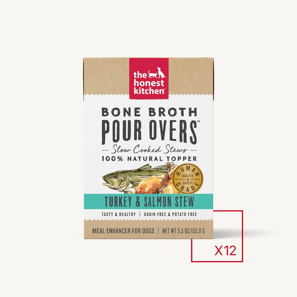 The Honest Kitchen - Bone Broth Pour Overs - Turkey & Salmon Stew (Wet Dog Food)