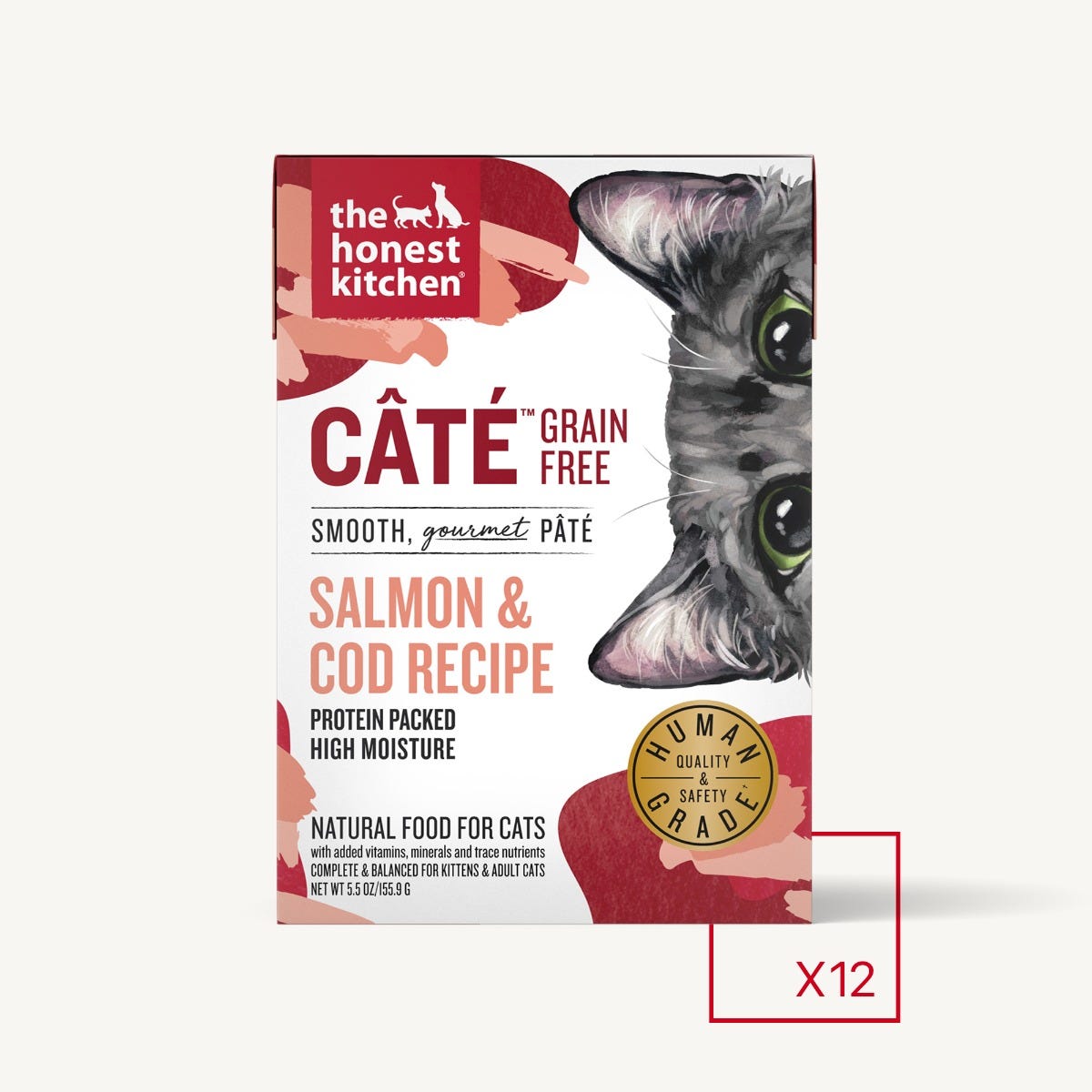 The Honest Kitchen | CÂTÉ | Grain Free Salmon & Cod Pate | Wet Cat Food | ARMOR THE POOCH