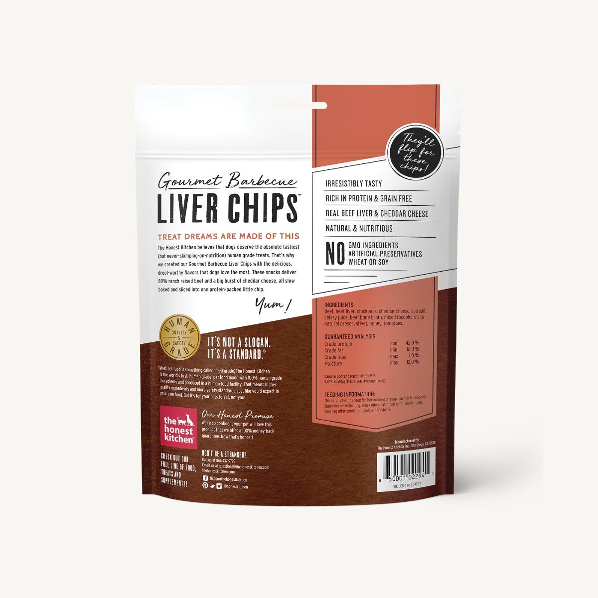 The Honest Kitchen - Gourmet BBQ Liver Chips - Beef Liver & Cheddar