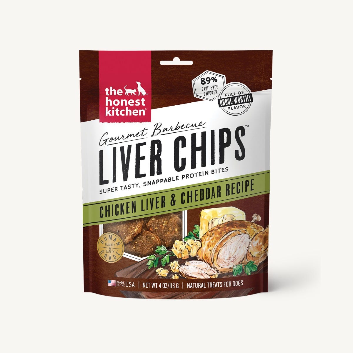 The Honest Kitchen - Gourmet BBQ Liver Chips - Chicken Liver & Cheddar Treats