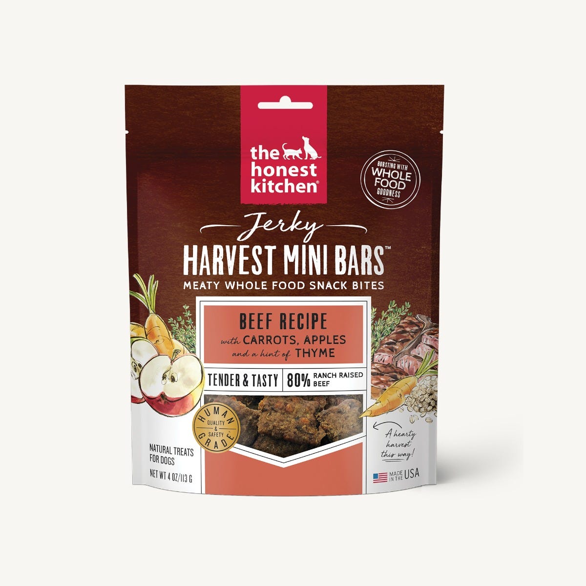 The Honest Kitchen - Jerky Harvest Mini Bars - Beef Recipe with Carrots & Apples