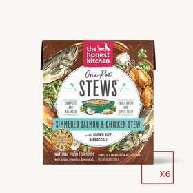 The Honest Kitchen -One Pot Stews - Simmered Salmon & Chicken Stew With Brown Rice & Broccoli (Wet Dog Food)
