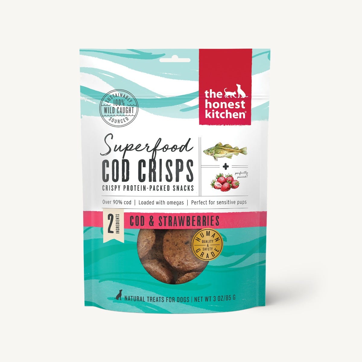 The Honest Kitchen - Superfood Cod Crisps - Cod & Strawberry