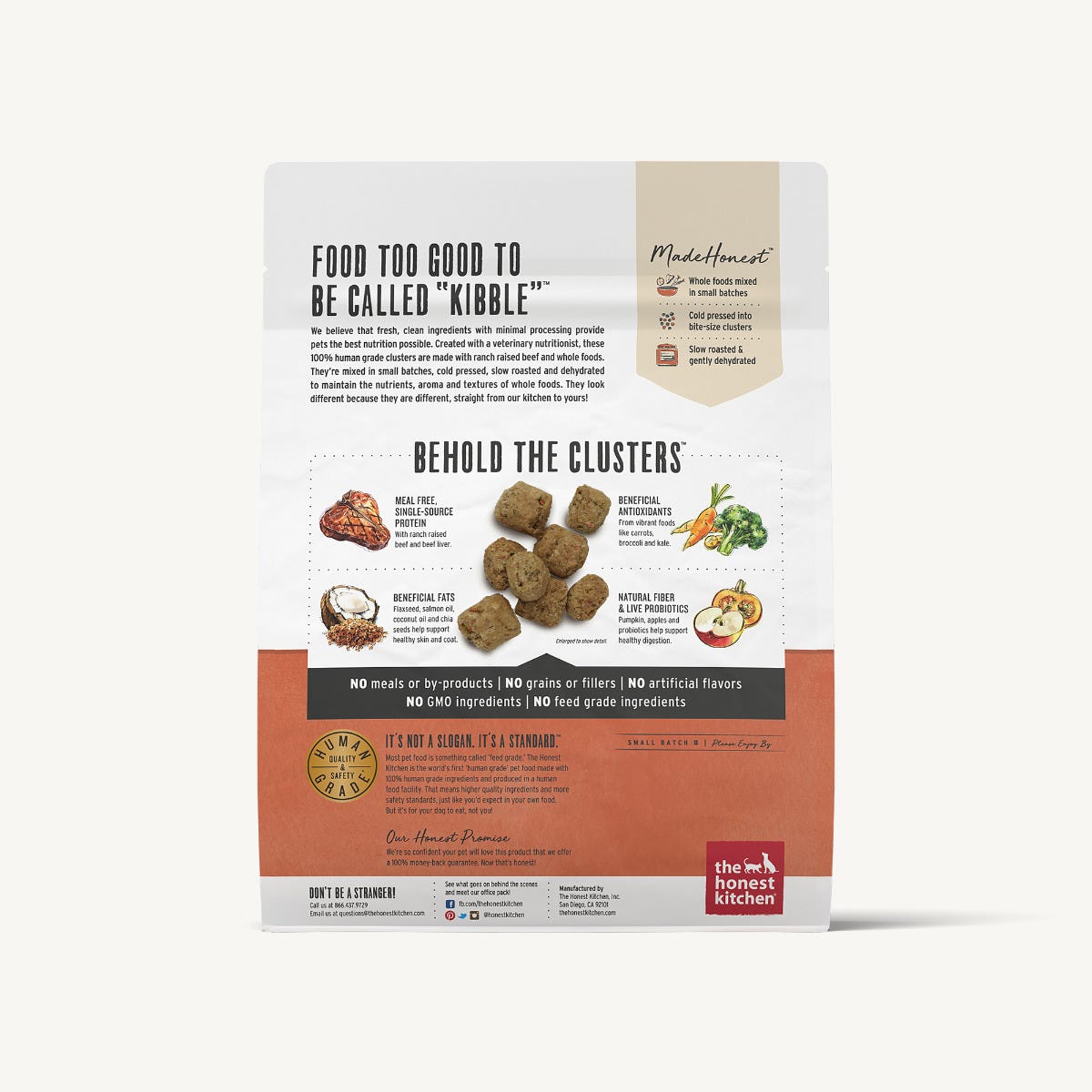 The Honest Kitchen - Whole Food Clusters - Grain Free Beef (Dry Dog Food)