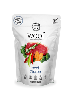 The NZ Natural Pet Food Co. | Woof | Freeze-Dried Beef Treats (For Dogs) | ARMOR THE POOCH
