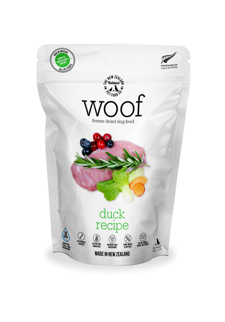 The NZ Natural Pet Food Co. | Woof | Freeze-Dried Duck | ARMOR THE POOCH