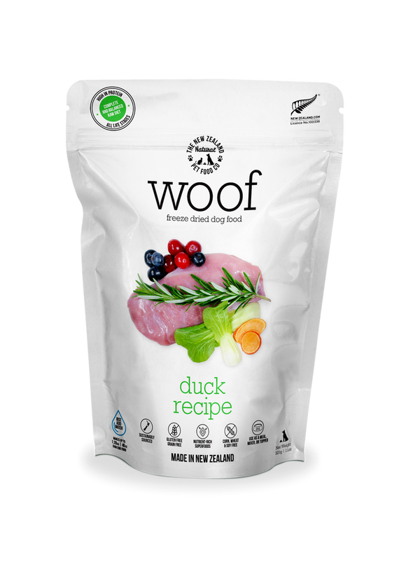The NZ Natural Pet Food Co. | Woof | Freeze-Dried Duck | ARMOR THE POOCH
