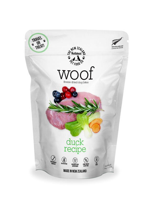 The NZ Natural Pet Food Co. | Woof | Freeze-Dried Duck | Dog Treat