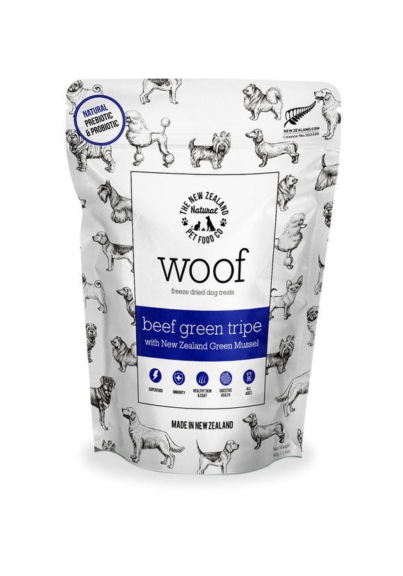 The NZ Natural Pet Food Co. | Woof | Freeze Dried Beef Tripe | Dog Treat