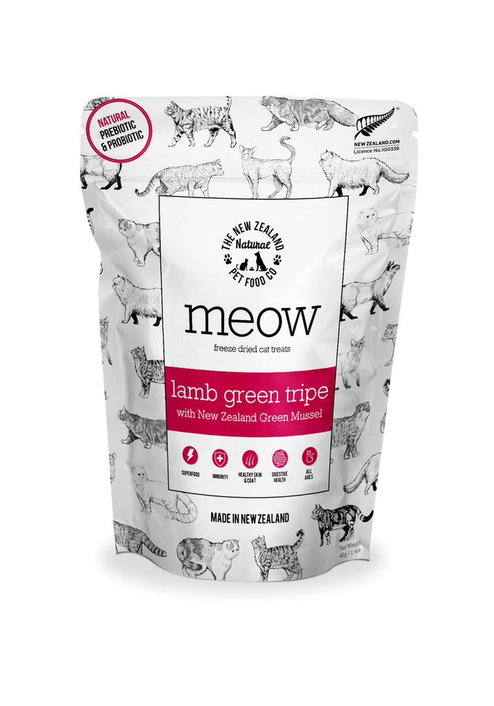 The NZ Natural Pet Food Co. | meow | Freeze Dried Lamb Green Tripe | Cat Treats