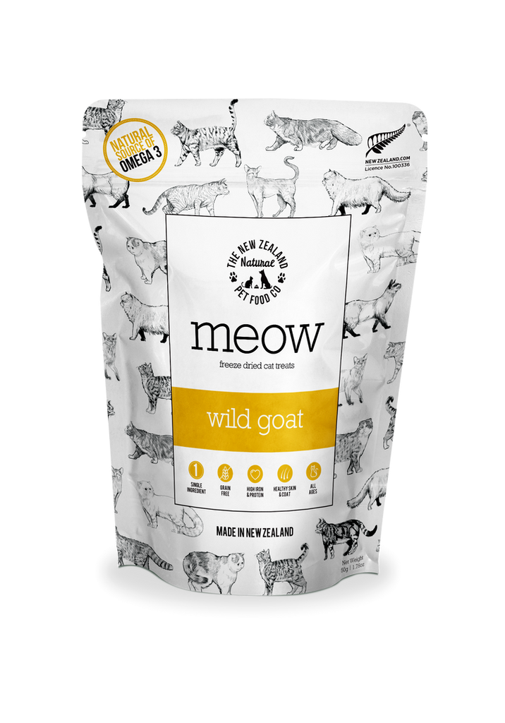 The NZ Natural Pet Food Co. | meow | Freeze Dried Wild Goat | Cat Treats
