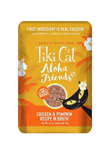 Tiki Cat - Aloha Friends - Chicken & Pumpkin Pouch for Cats | Tiki Cat | ARMOR THE POOCH