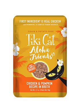 Tiki Cat - Aloha Friends - Chicken & Pumpkin Pouch for Cats | Tiki Cat | ARMOR THE POOCH