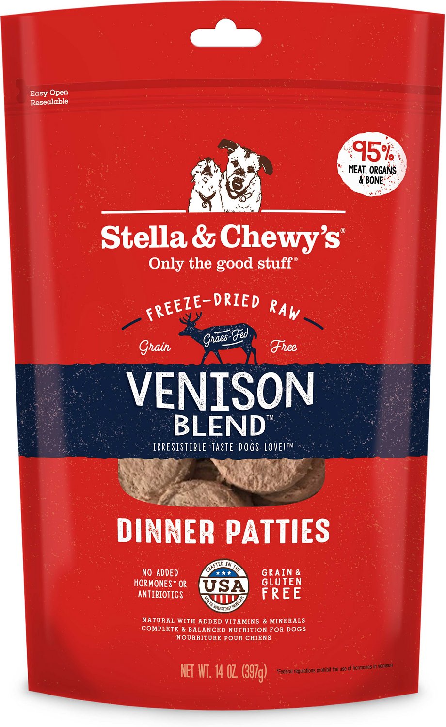 Stella & Chewy's - Venison Blend Dinner Patties Freeze-Dried Raw Dog Food - ARMOR THE POOCH