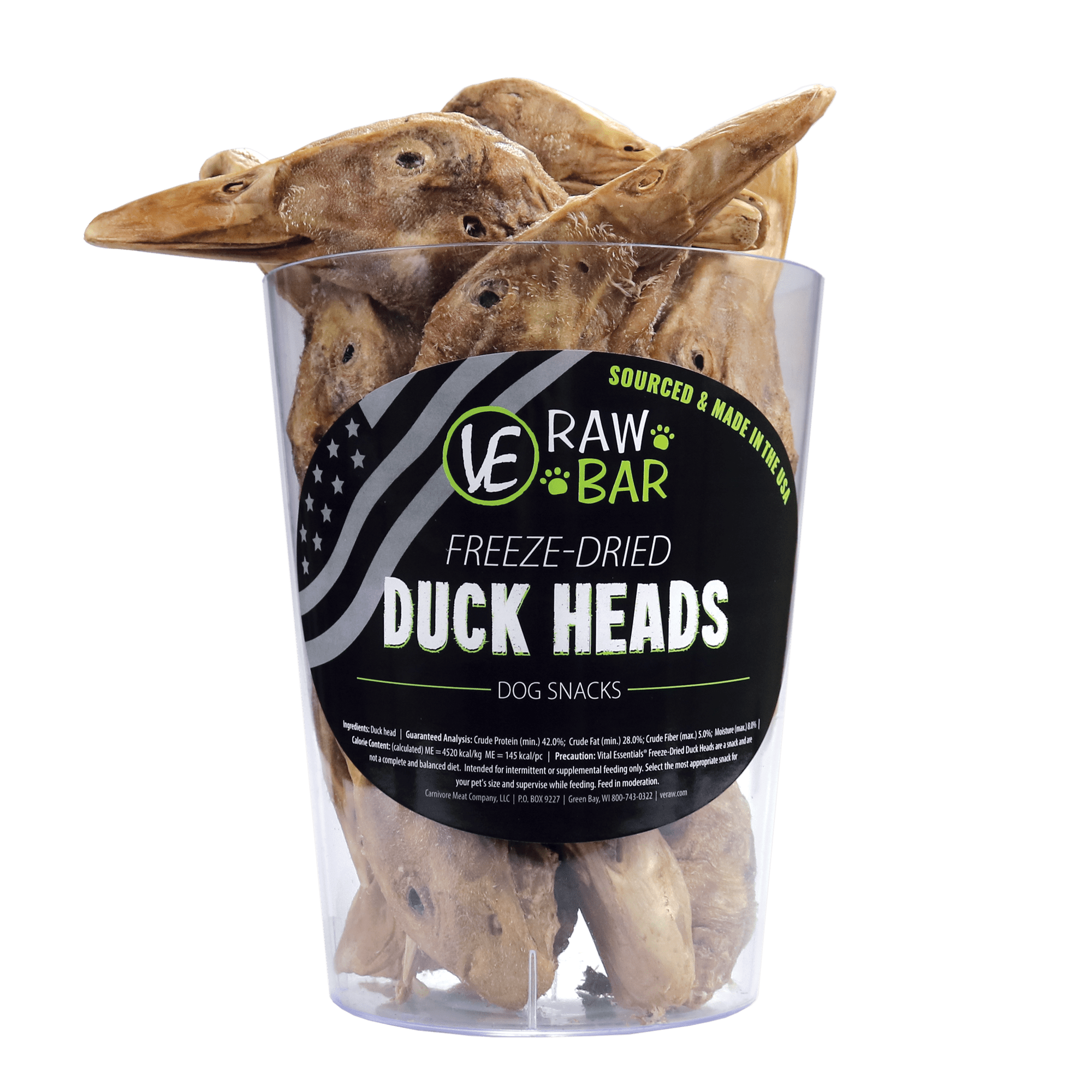 Vital Essentials (VE) - Raw Bar - Freeze-Dried Duck Heads (Treat For Dogs)