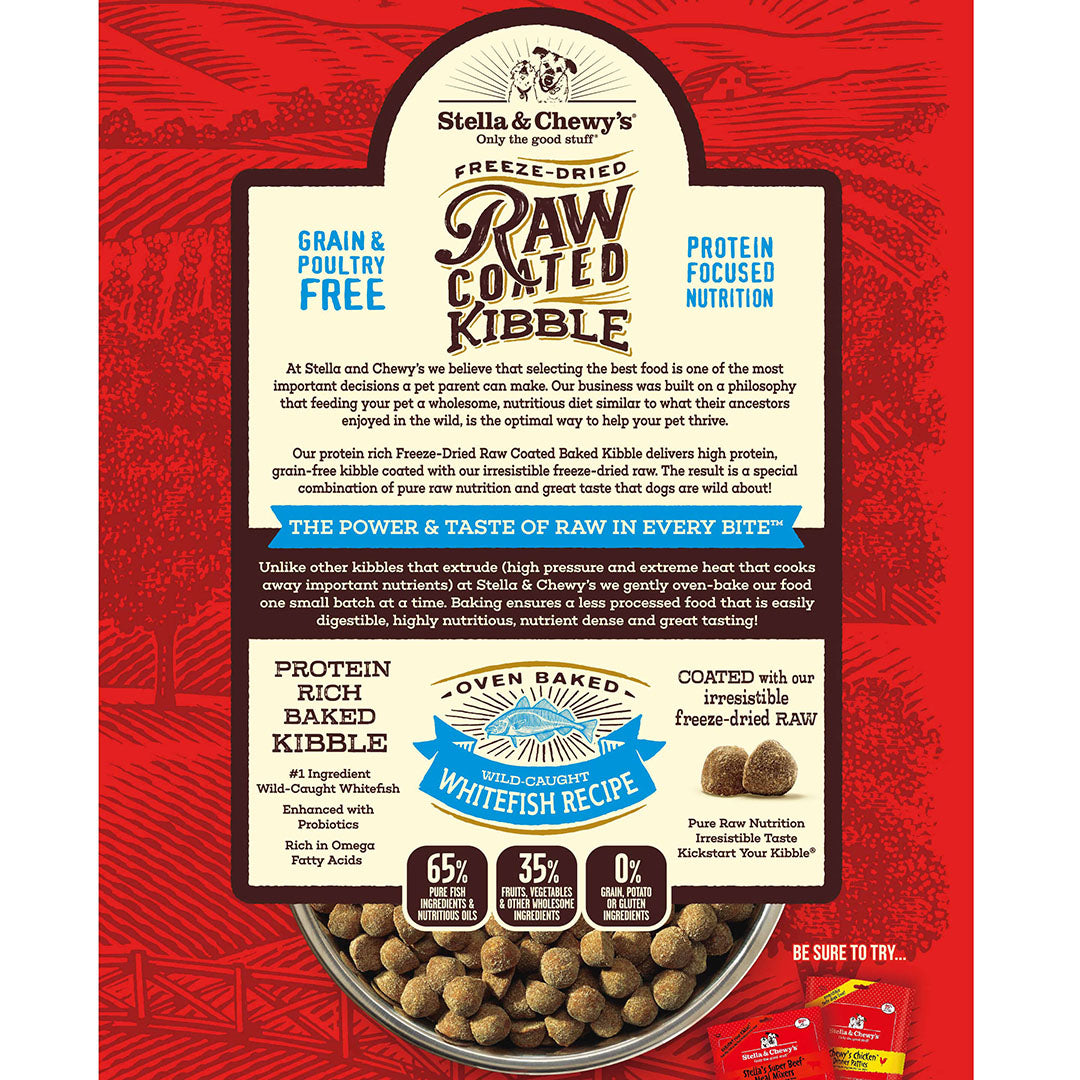 Stella & Chewy's - Wild-Caught Whitefish Raw Coated Kibble (Grain Free Dry Dog Food) - ARMOR THE POOCH