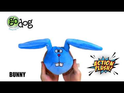 GoDog -  Bunny Chew Guard Technology Animated Squeaker Plush Dog Toy-3