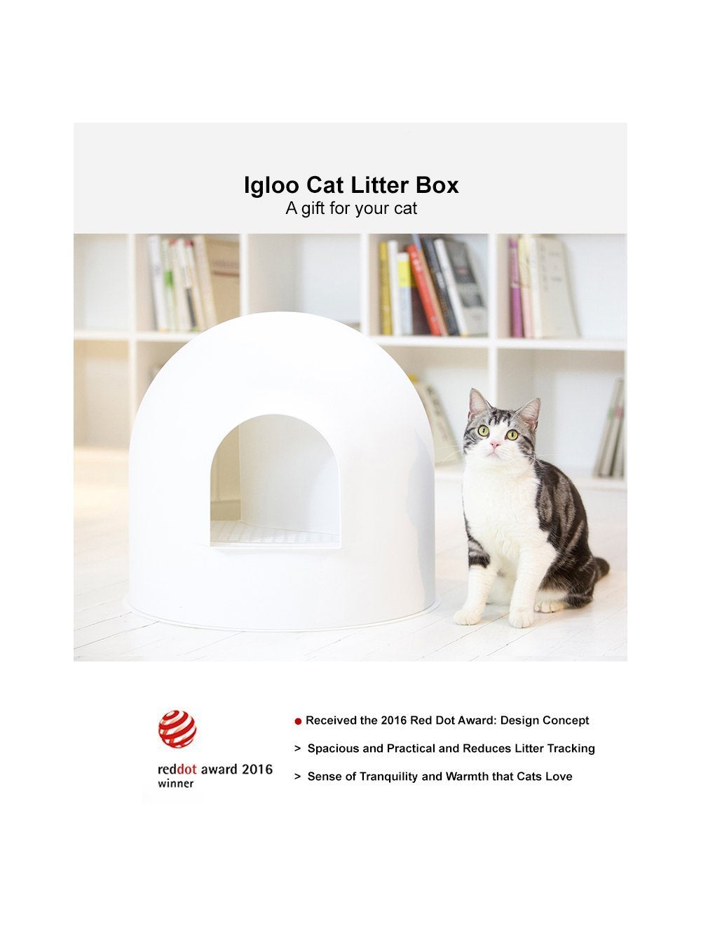 Pidan | "Igloo" Cat Litter Box | Include Litter Scoop | ARMOR THE POOCH
